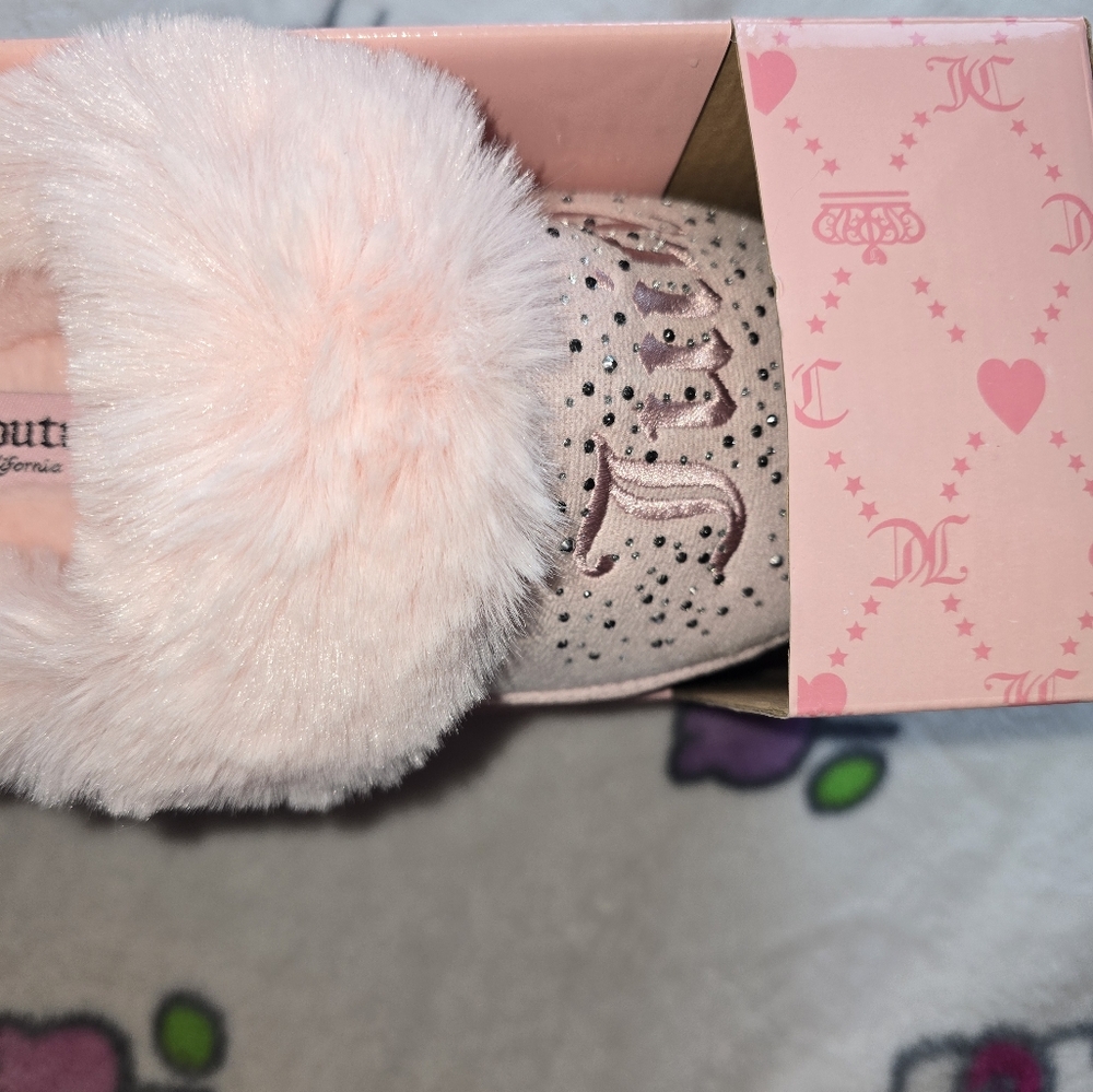 Pink Juicy Couture slippers with rhinestones